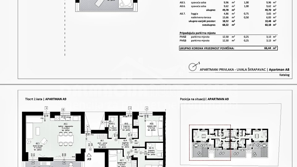 Wohnung, 61 m2, Verkauf, Privlaka
